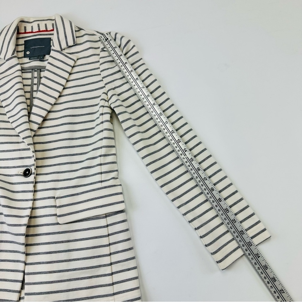 Anthropologie Francoise jersey stripe blazer Gray Ivory Knit Womens XS - Picture 12 of 16